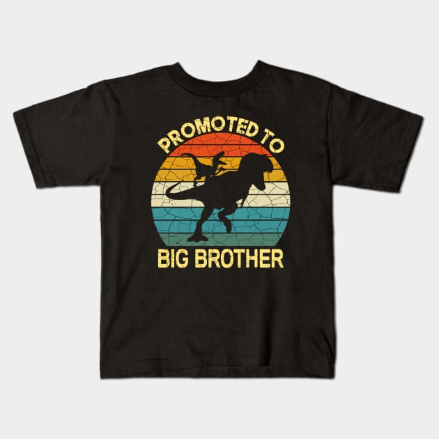 Promoted to big brother dinosaur Gift Kids T-Shirt by UranusArts